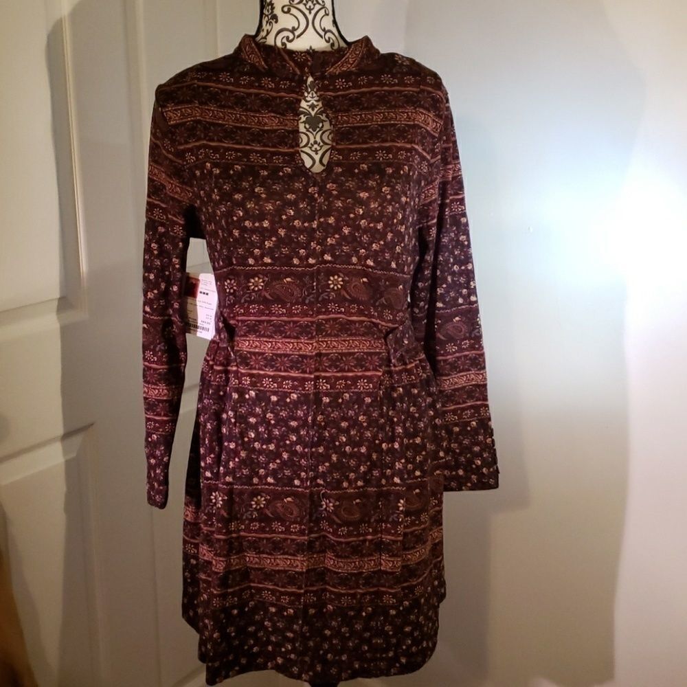 Simply Noelle NWT Terracotta Floral Pattern Tunic Dress S/M